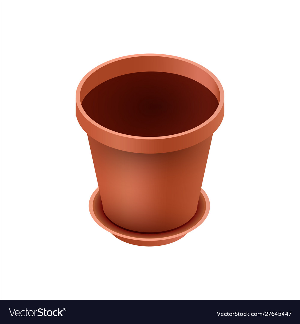 Empty ceramic brown flowerpots for cultivation