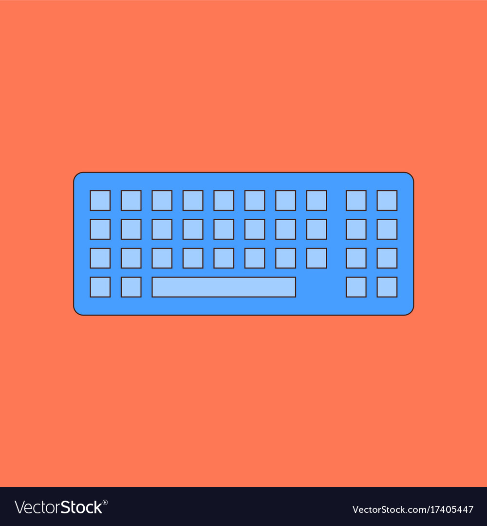 Flat icon on background computer keyboard