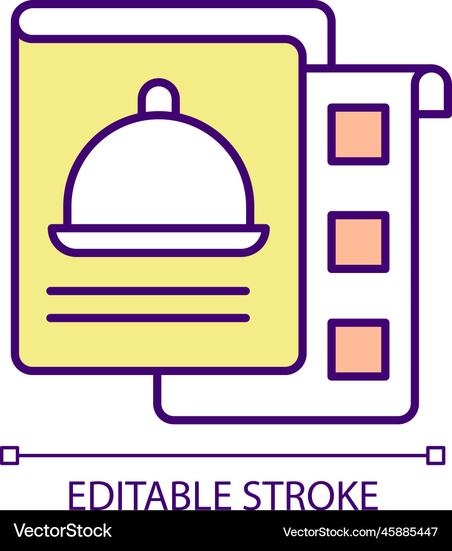 Menu ingredients rgb color icon Royalty Free Vector Image