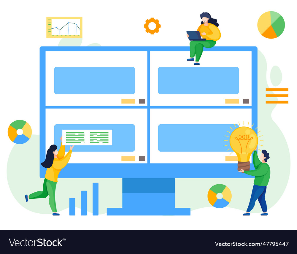 Office workers people solving work problems Vector Image