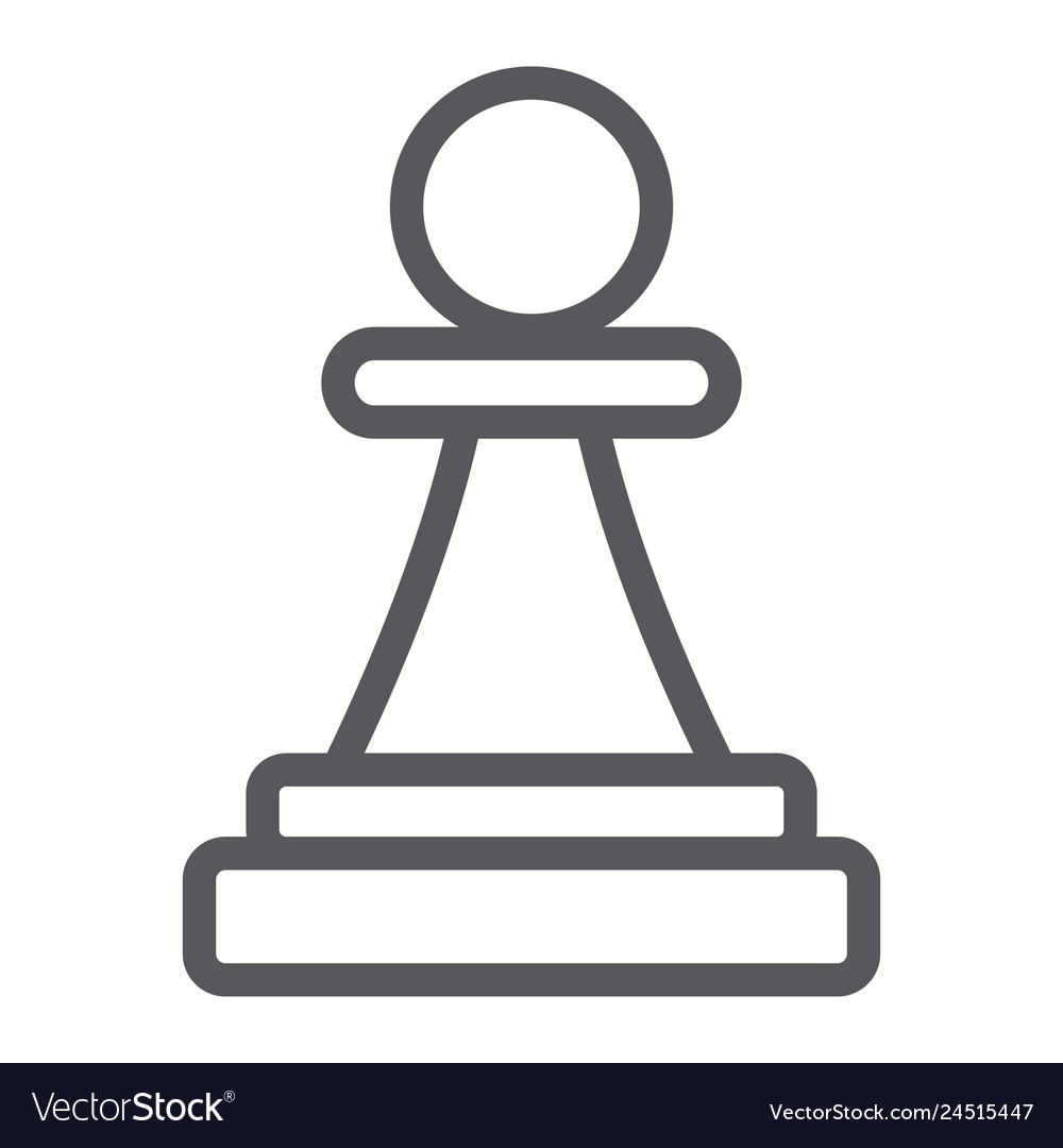 Chess pawn outline icon. linear style sign for mobile concept and