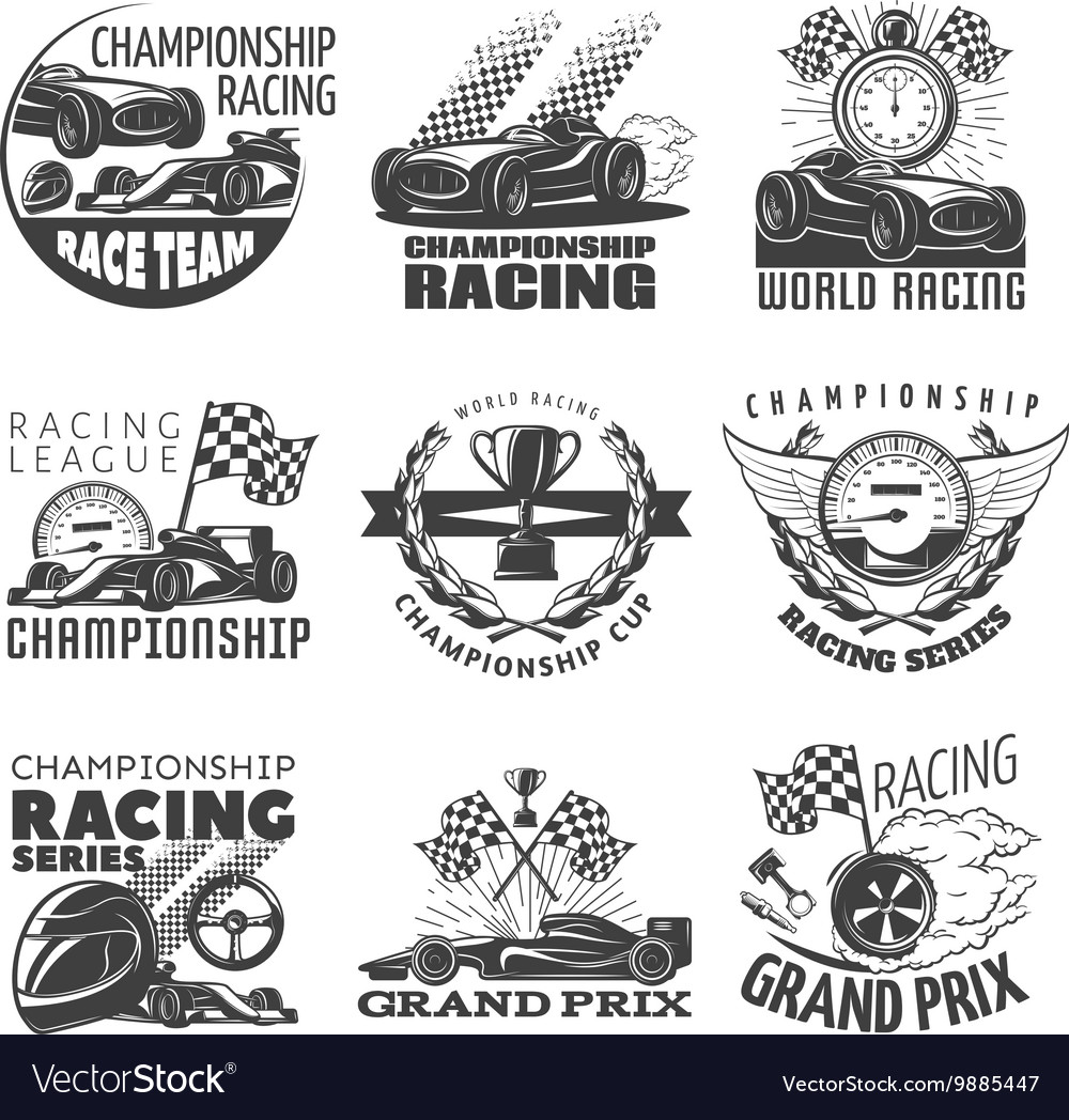 Racing emblem set Royalty Free Vector Image - VectorStock