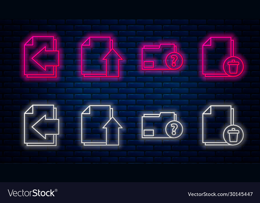 Set line upload file document unknown vector image Set line upload file document unknown