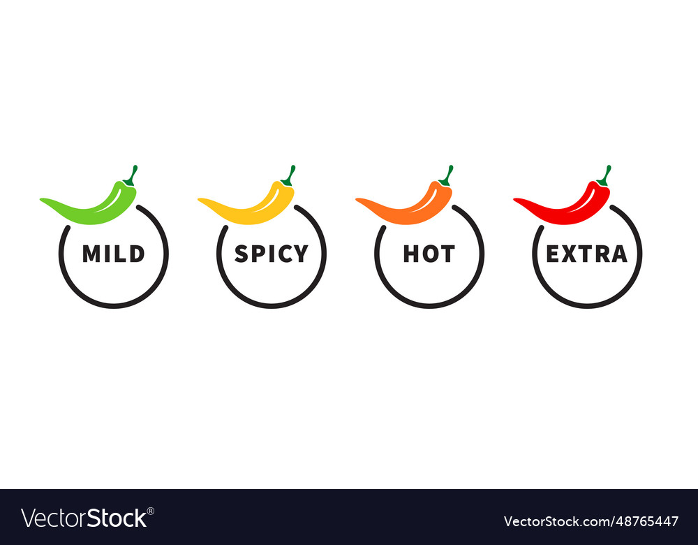 Spice level product spicy degree symbols Vector Image