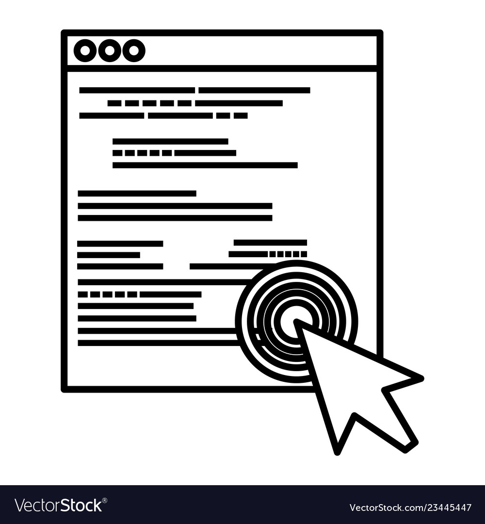 Template webpage with arrow cursor