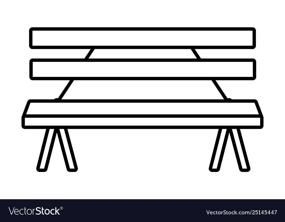 Wooden park bench craft isolated Royalty Free Vector Image