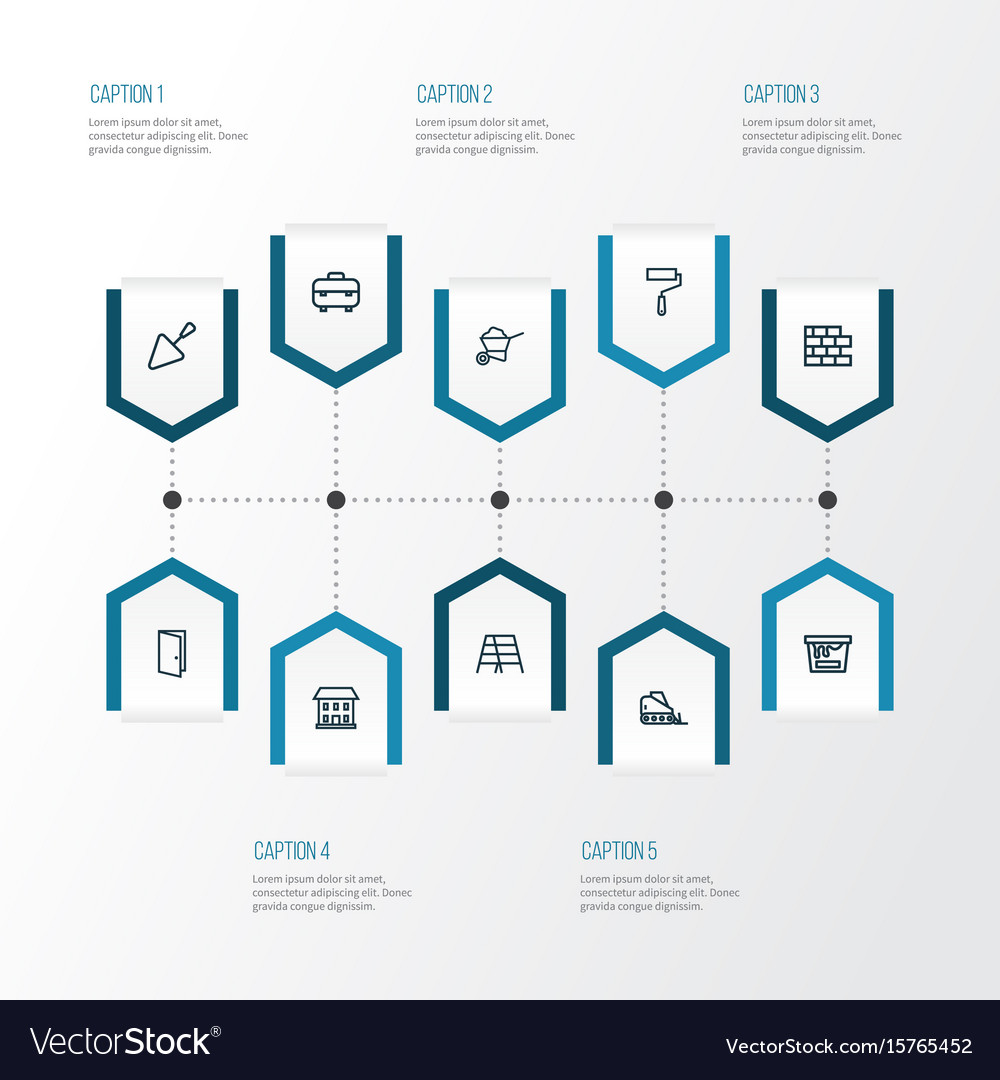 Architecture outline icons set collection of house