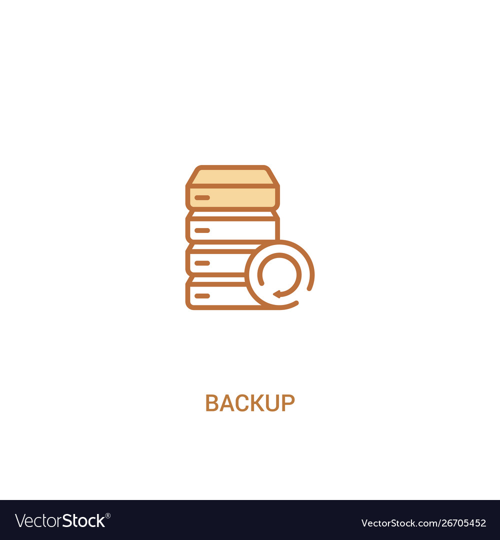 Backup concept 2 colored icon simple line element vector image Backup concept 2 colored icon simple line element