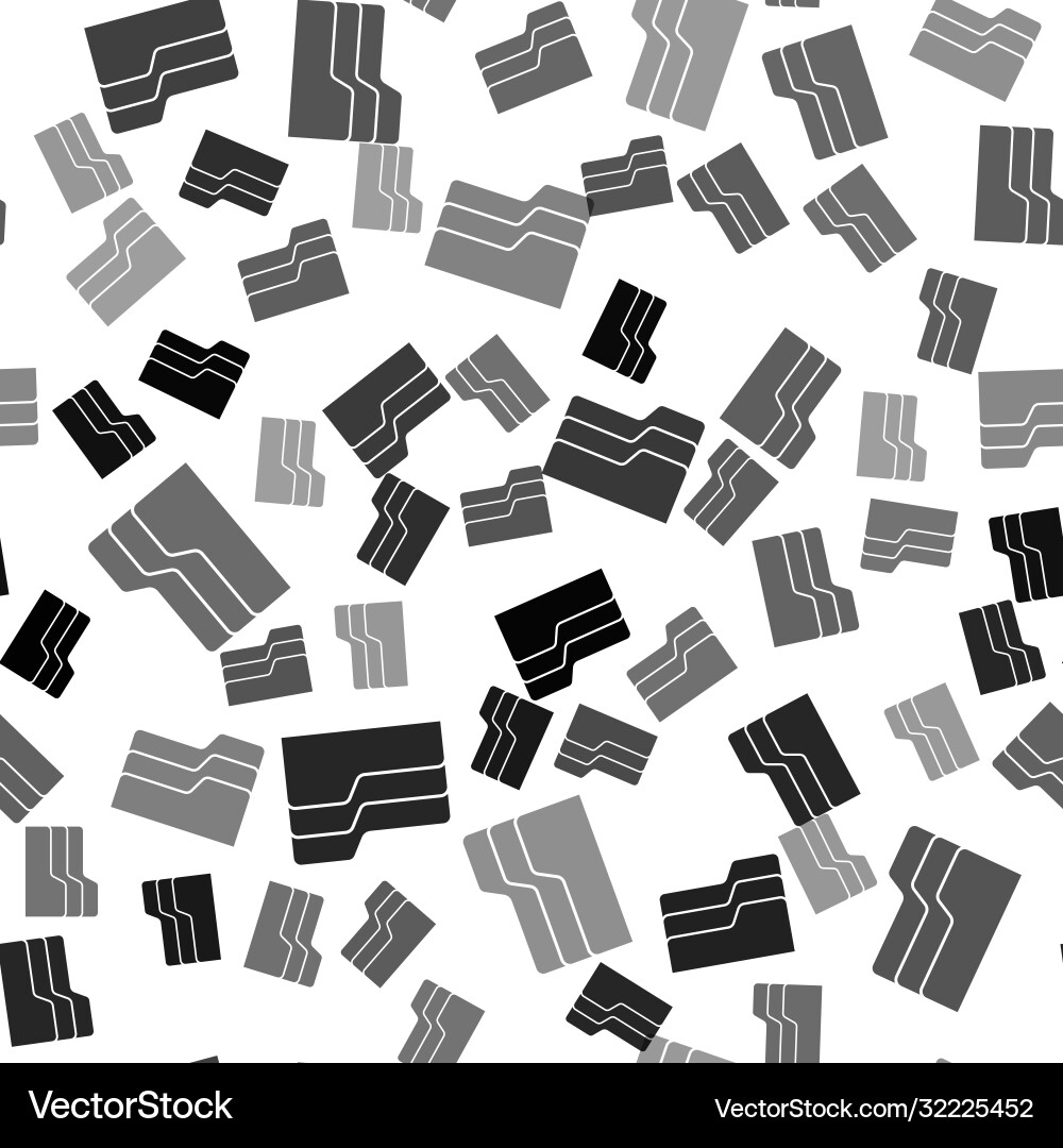 Black document folder icon isolated seamless Vector Image