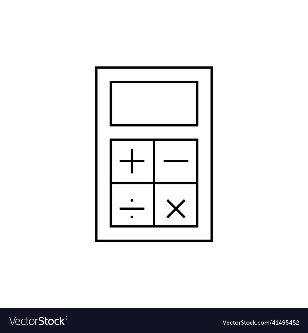 Calculator icon single high quality outline