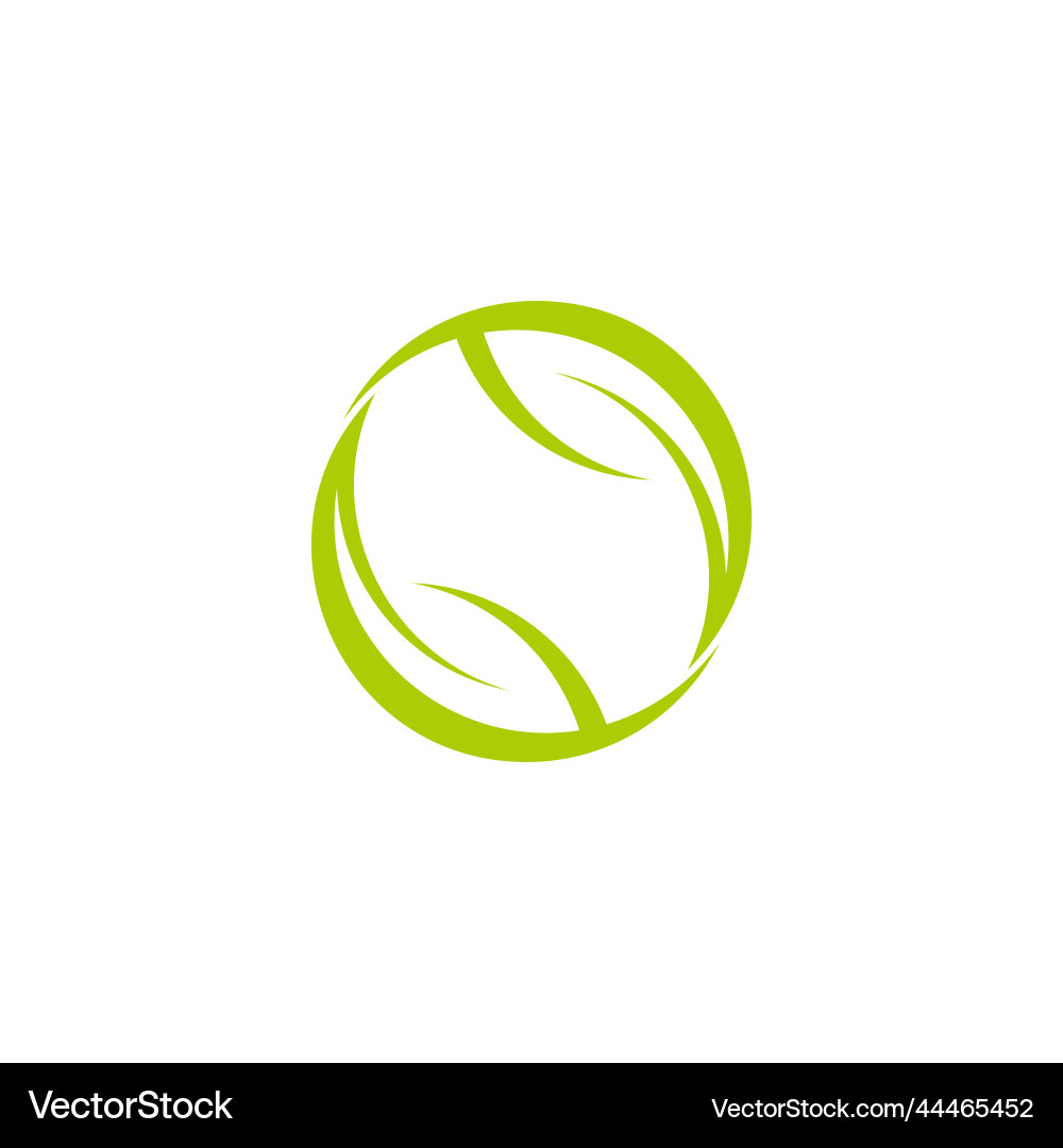 Circle round leaf negative space logo Royalty Free Vector