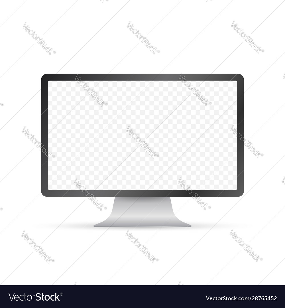 Computer display isolated in realistic design vector image Computer display isolated in realistic design