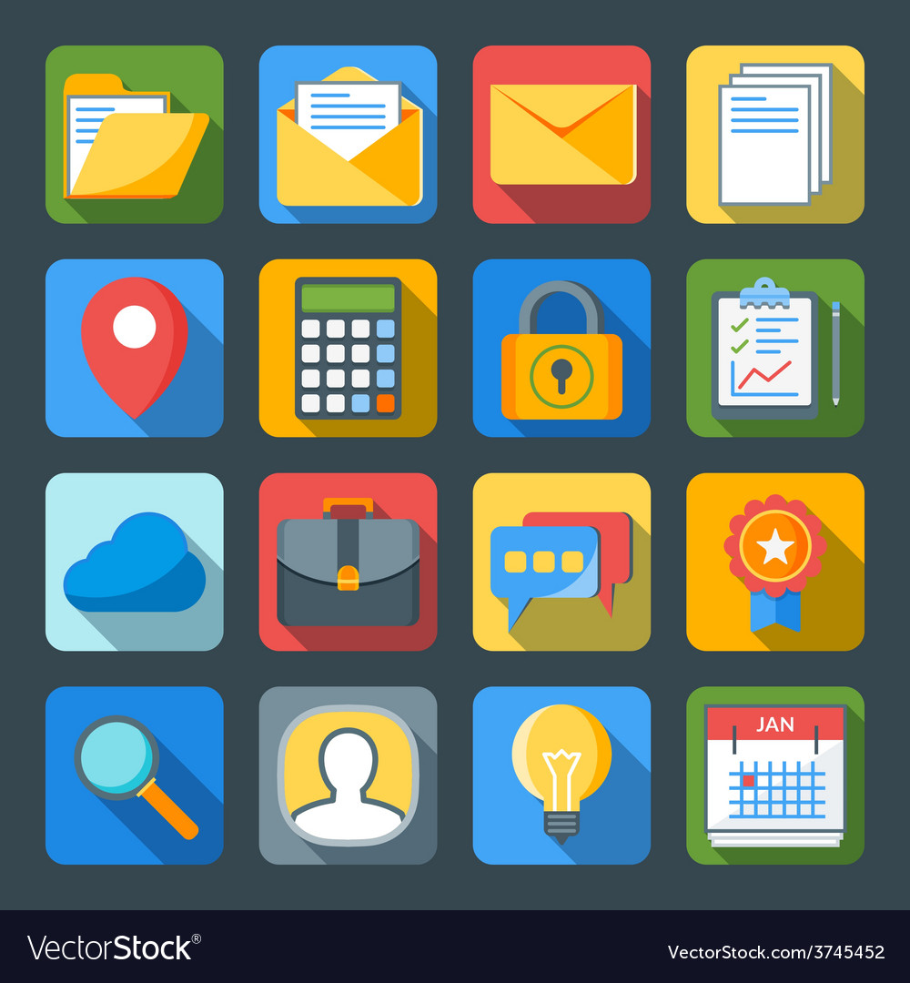 Flat style icon set for web and mobile application