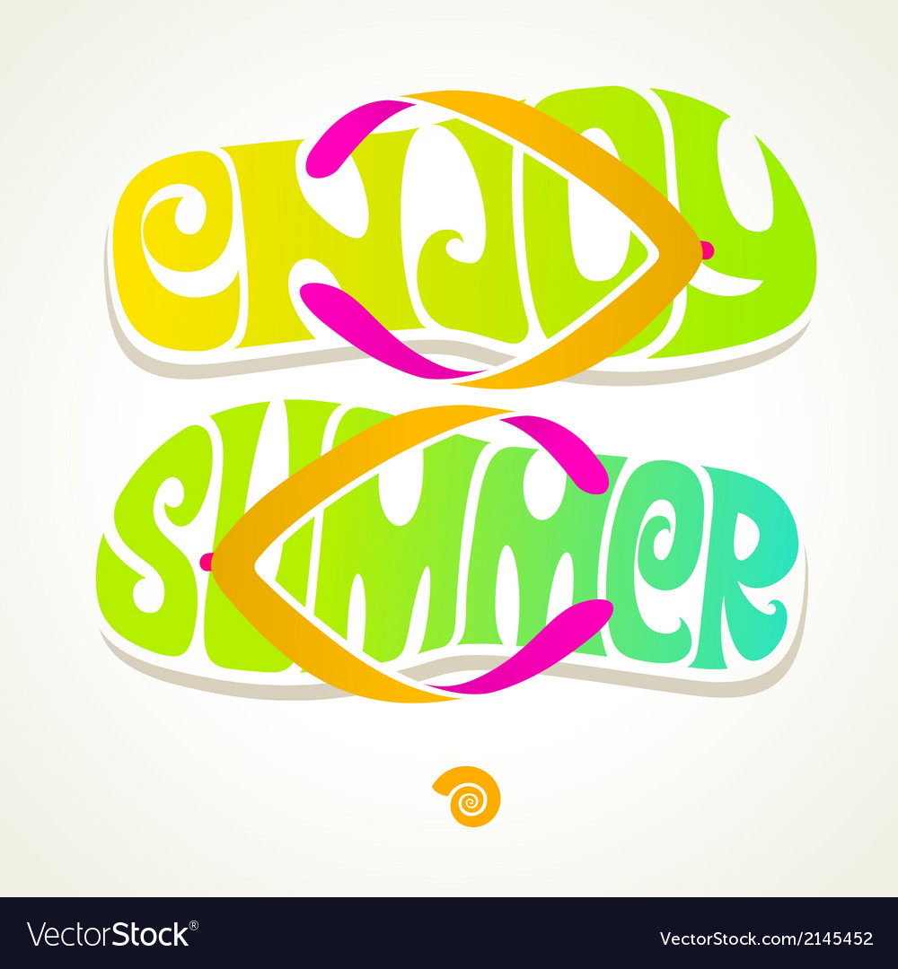 Flip-flop with summer greeting Royalty Free Vector Image