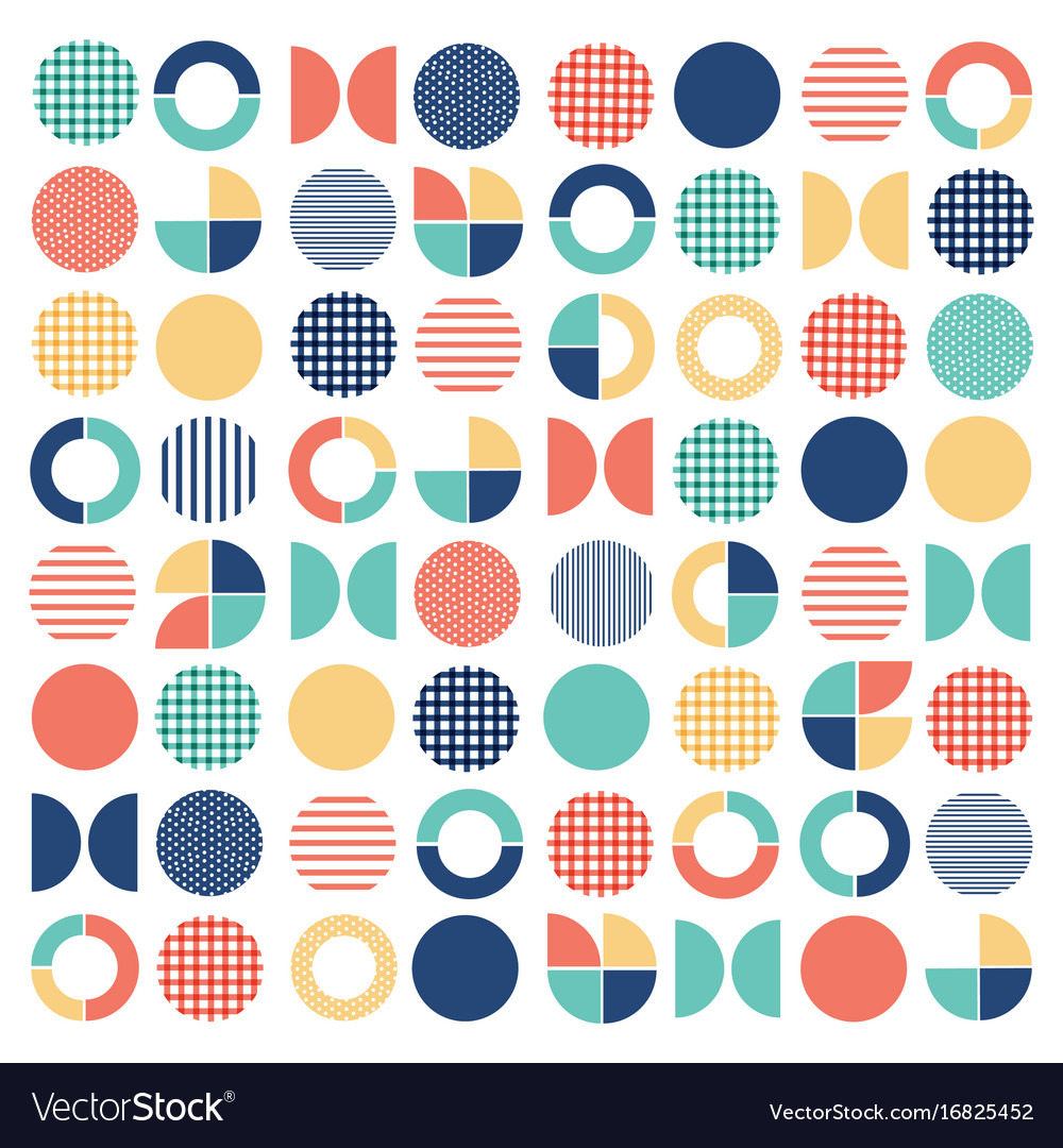 Geometric colorful mixed circle seamless pattern