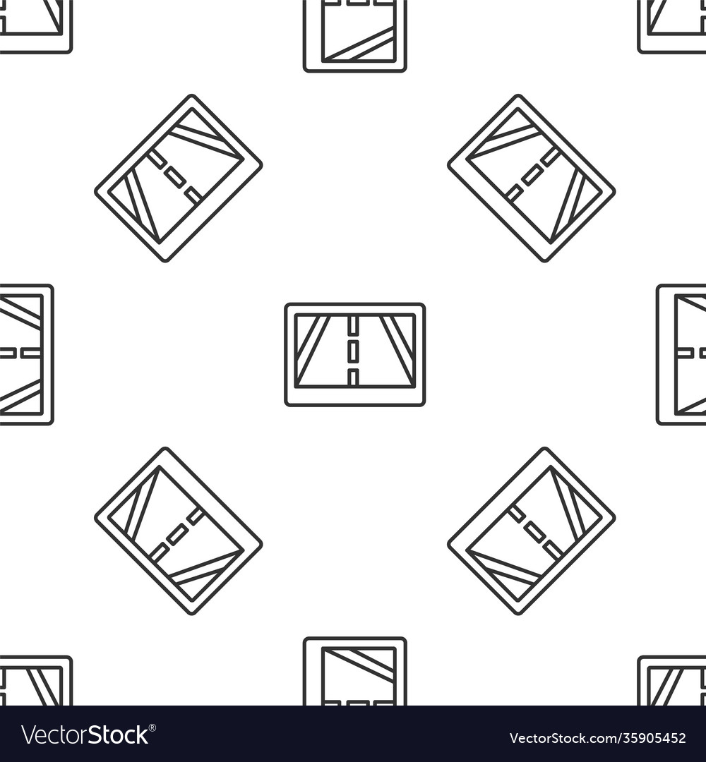 Grey line gps device with map icon isolated vector image Grey line gps device with map icon isolated
