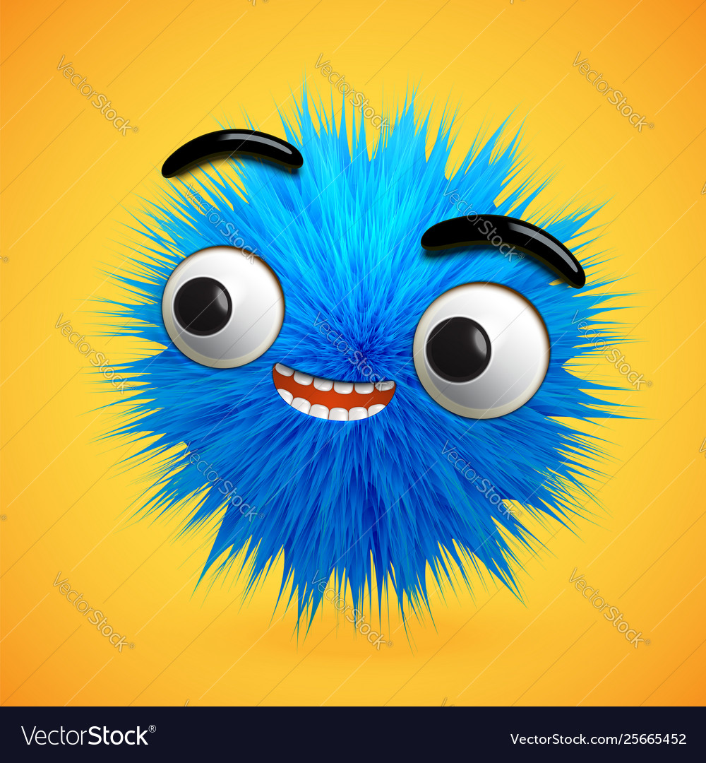 High-detailed 3d fur smiley emoticon Royalty Free Vector