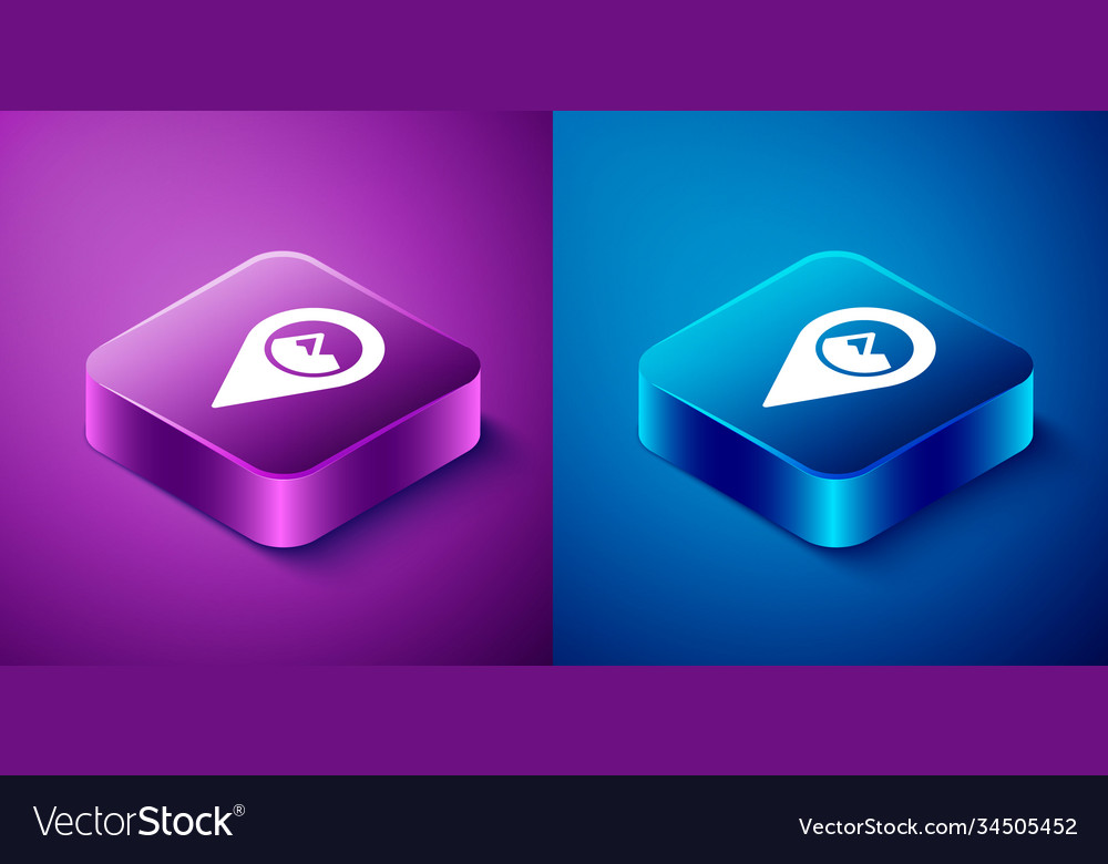 Isometric map pointer with mountain icon isolated vector image Isometric map pointer with mountain icon isolated