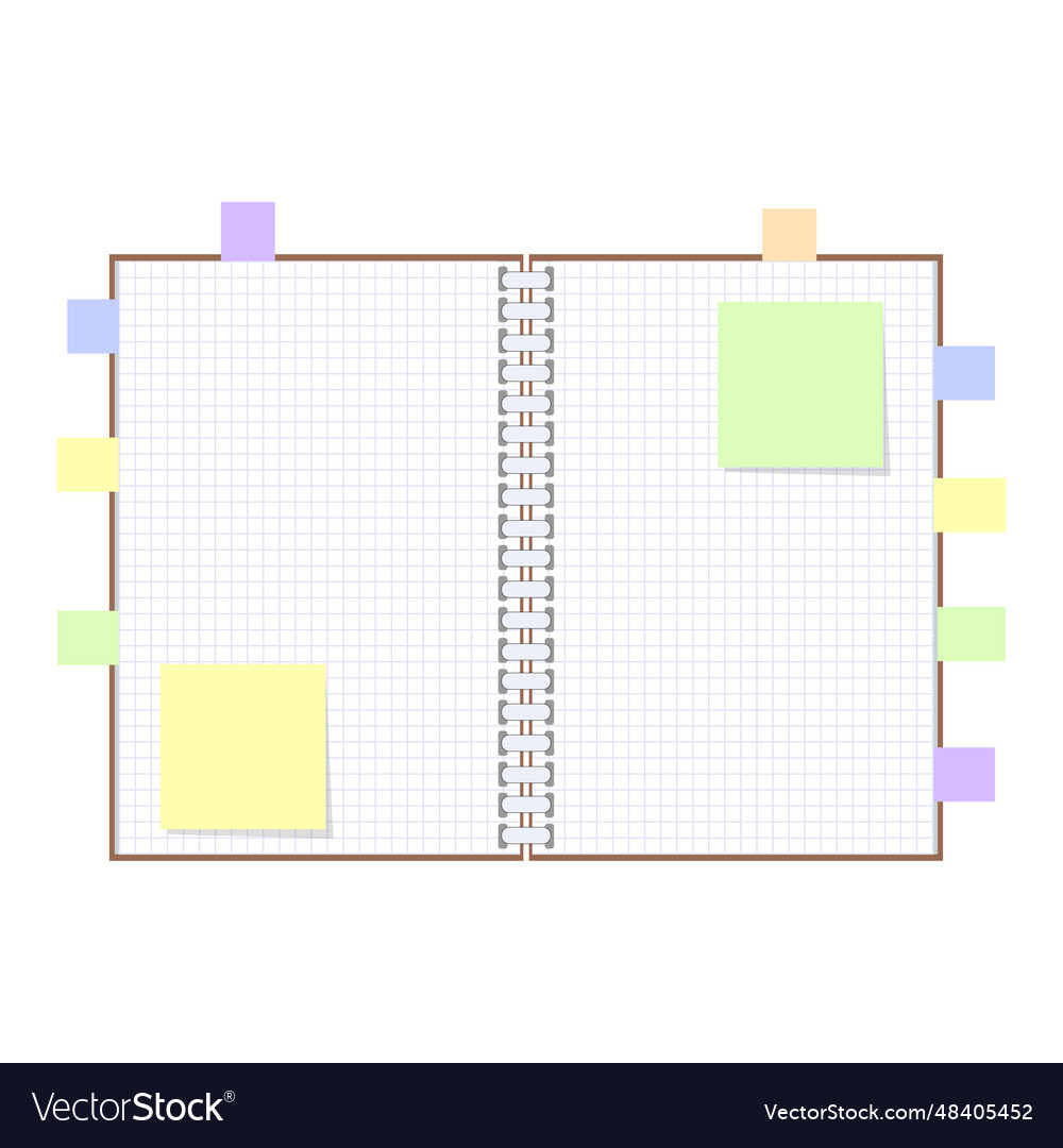 Open notepad with sheets on a spiral