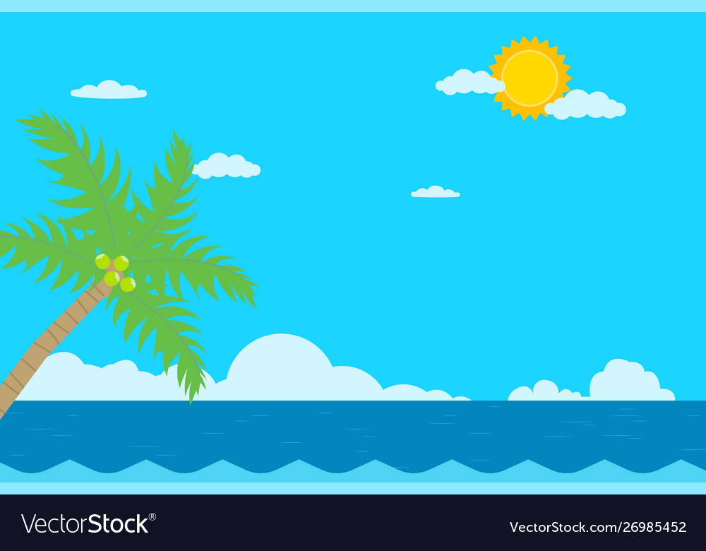 Sea and sky background summertropical scene Vector Image