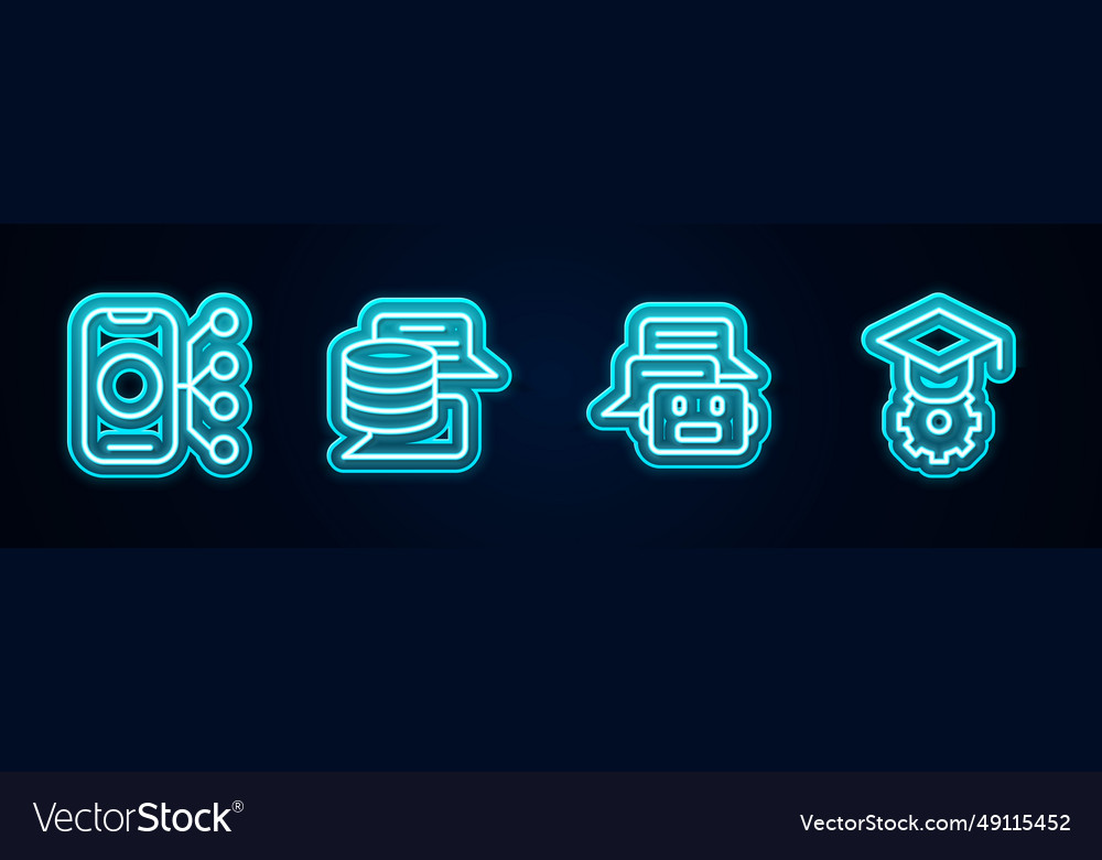 Zeile neural network server data chat bot vector image Zeile neural network server data chat bot