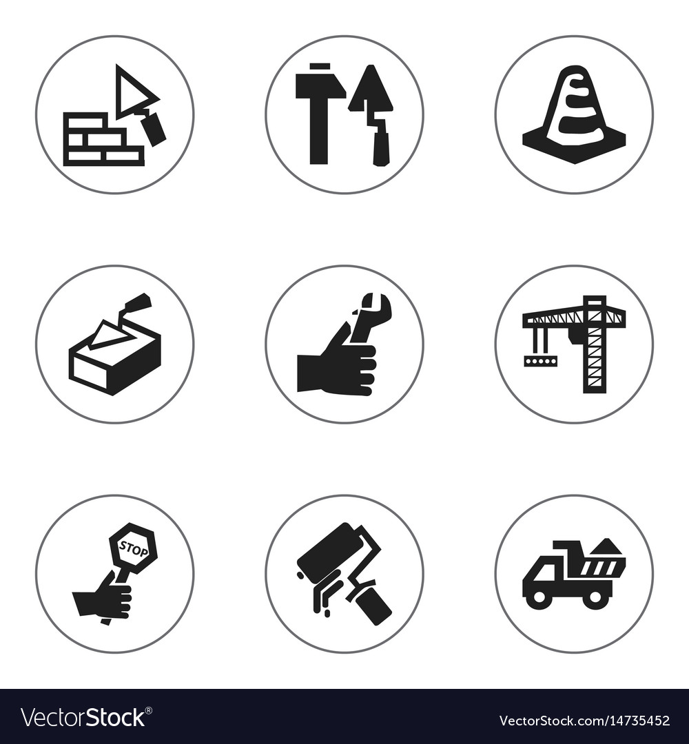 Set of 9 editable structure icons includes