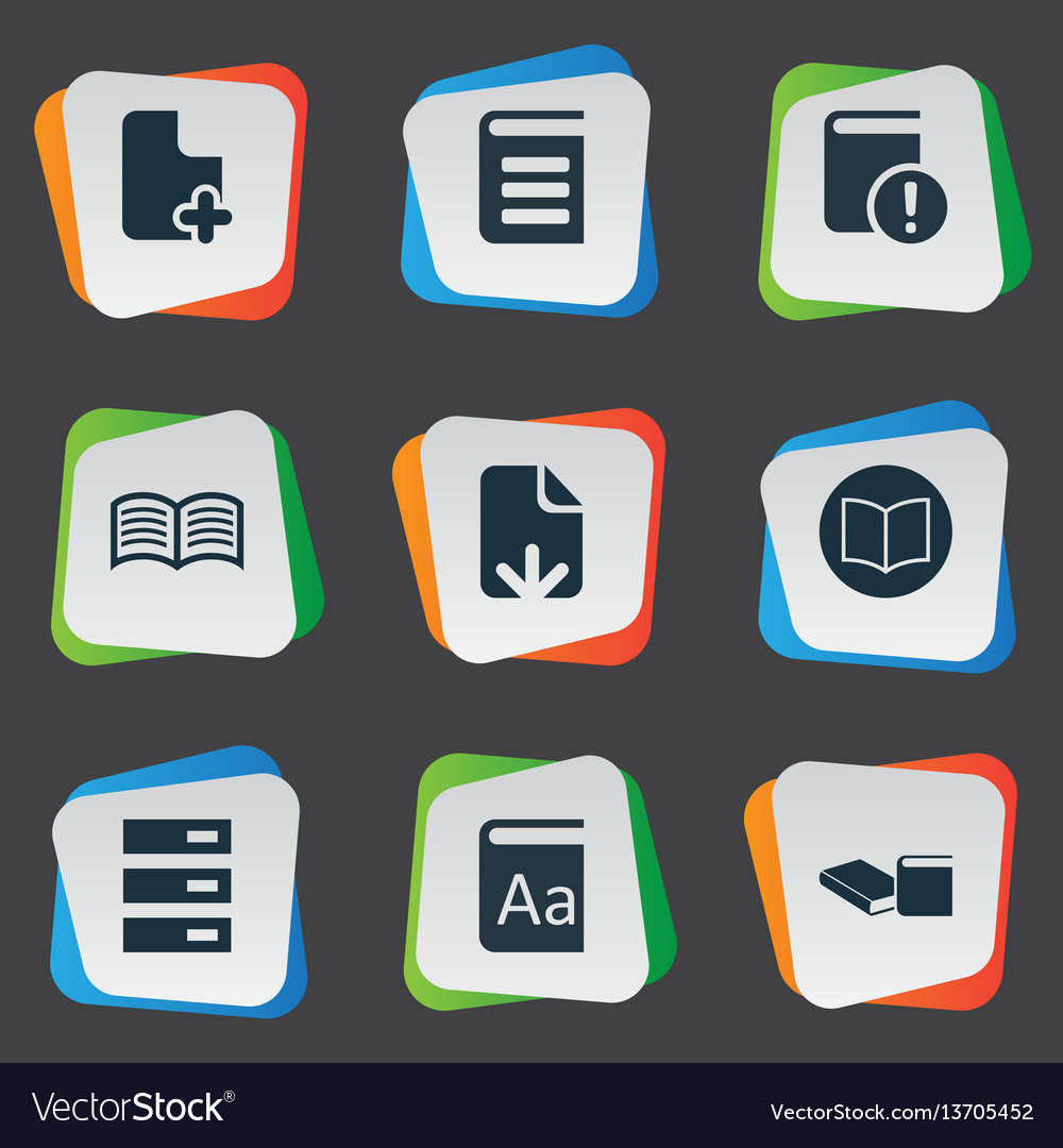 Set of simple reading icons