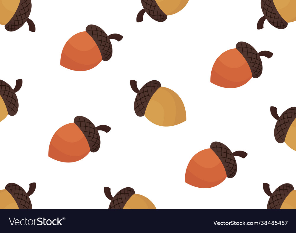 Acorn pattern with a brown color theme vector image Acorn pattern with a brown color theme