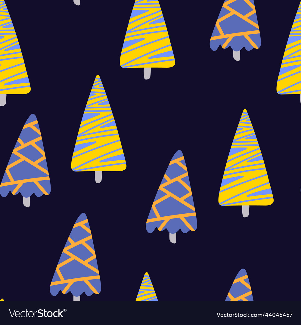 Christmas tree and snowflake seamless pattern new