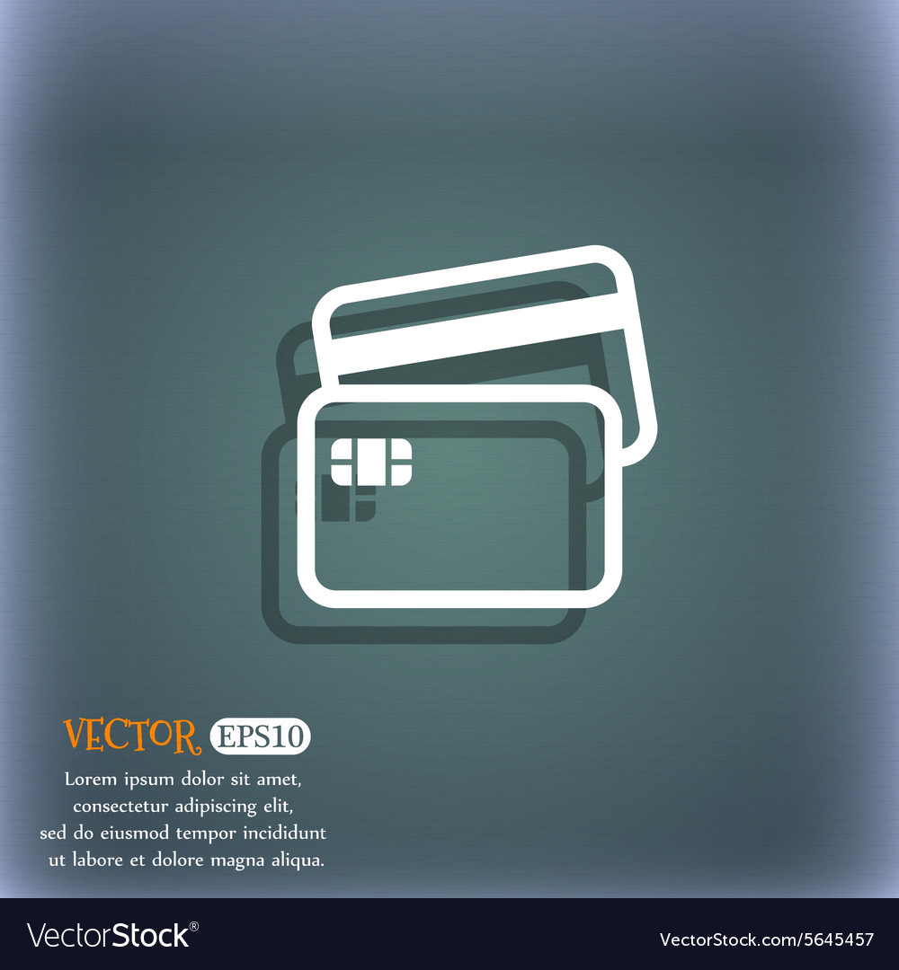 credit card icon symbol on the blue green abstract