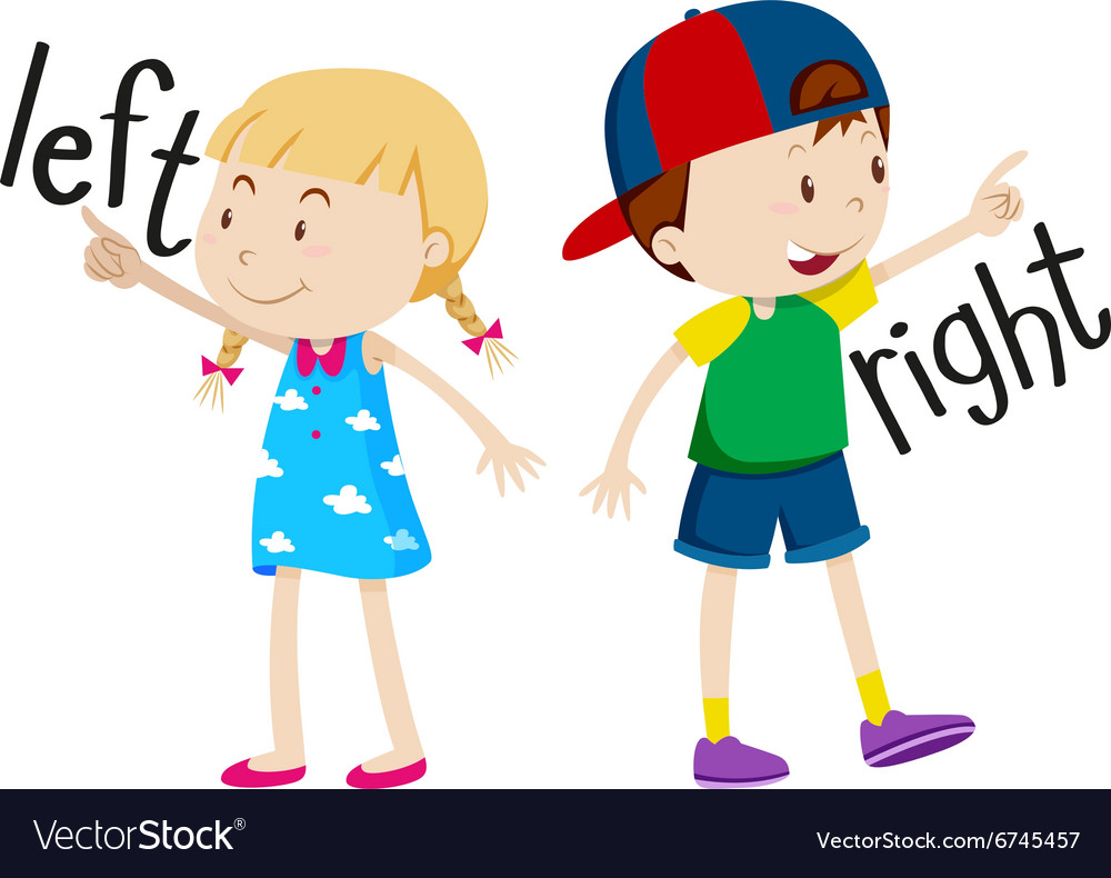 Girl on left and boy on right Royalty Free Vector Image