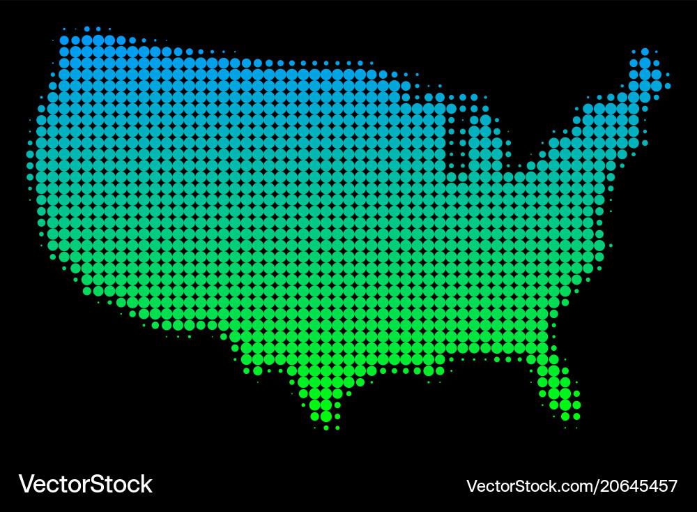 Halftone usa map Royalty Free Vector Image - VectorStock