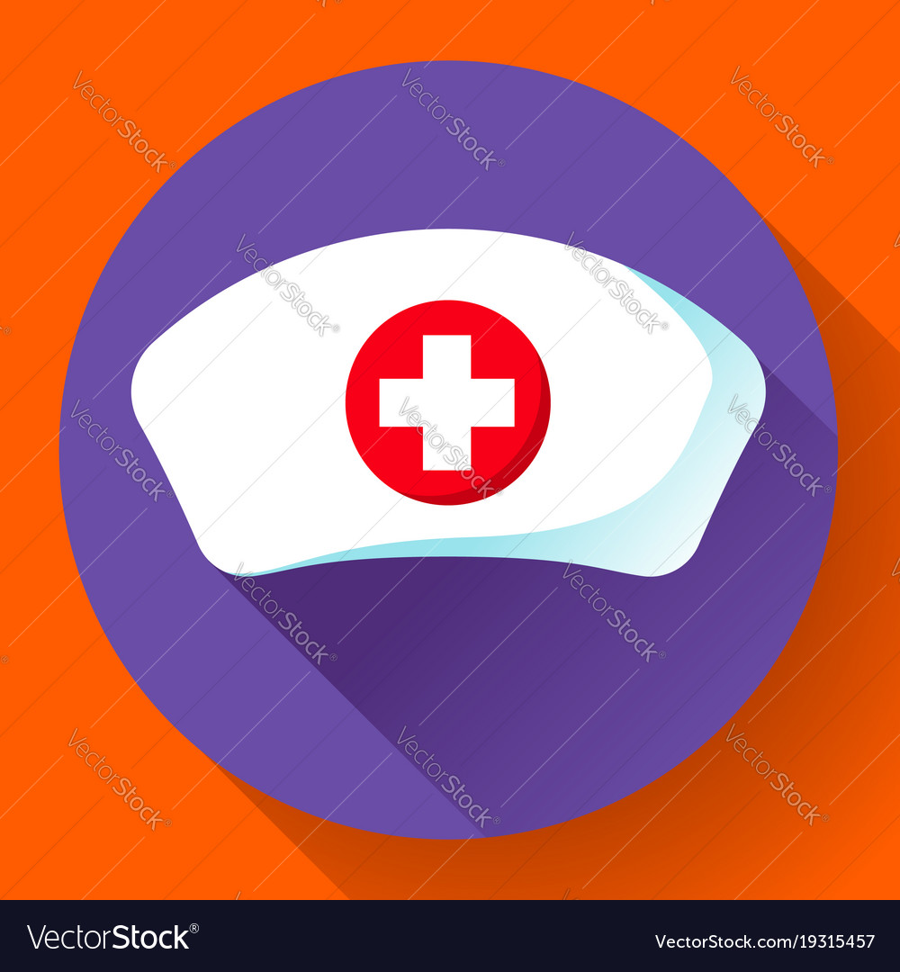 Nurse hat icon flat