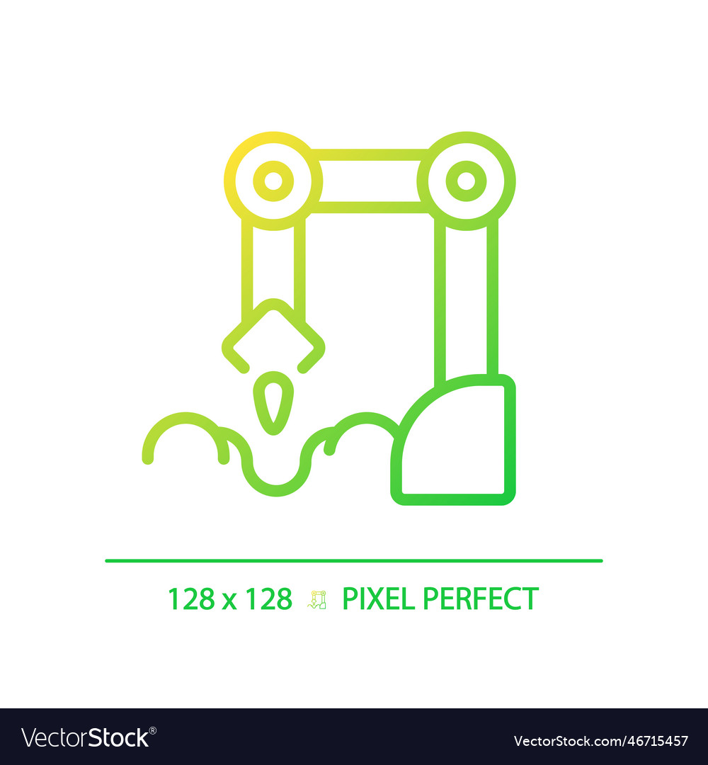 Planting robot gradient linear icon vector image Planting robot gradient linear icon