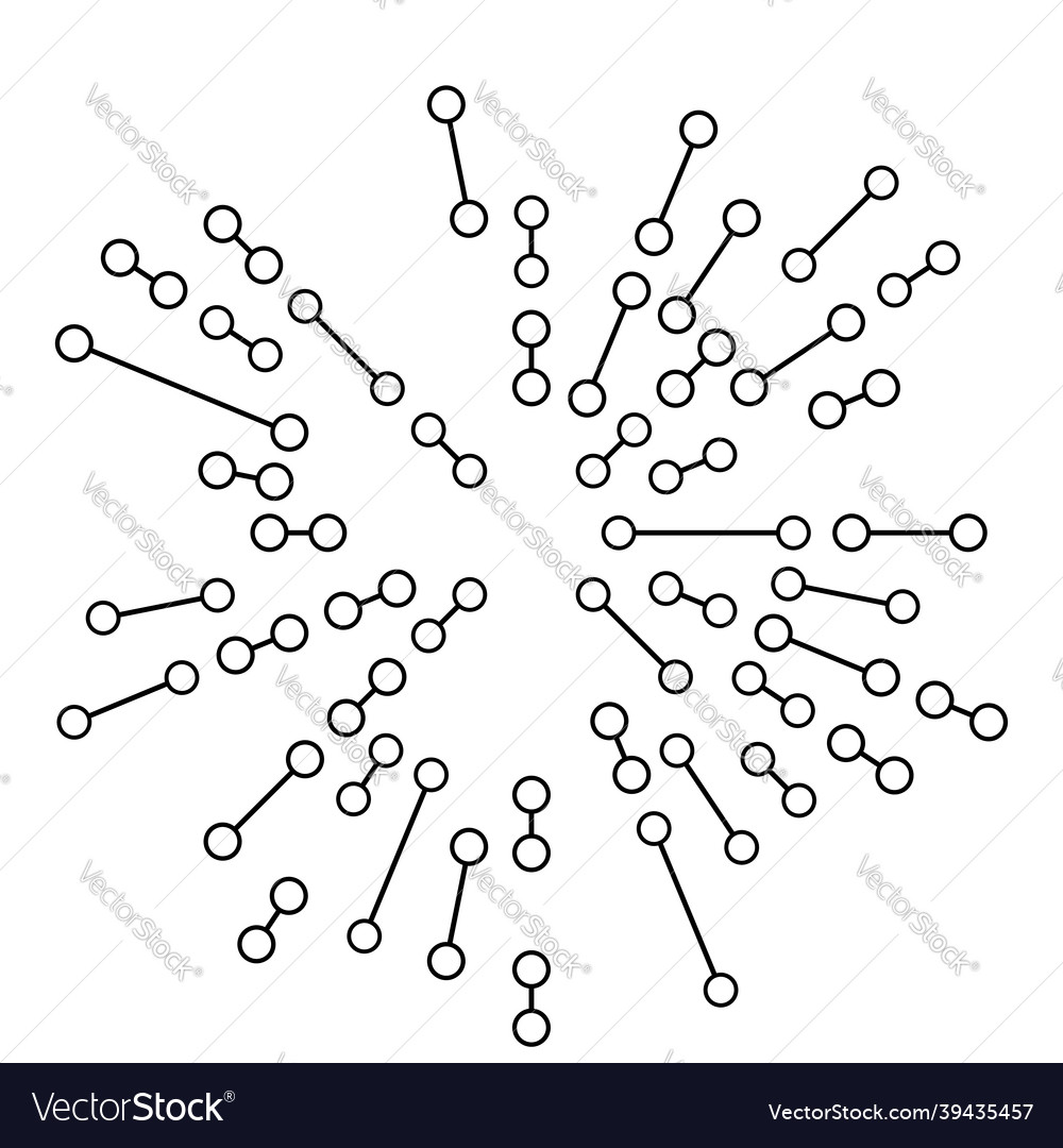 Radial radiating lines with nodes nodal points vector image Radial radiating lines with nodes nodal points