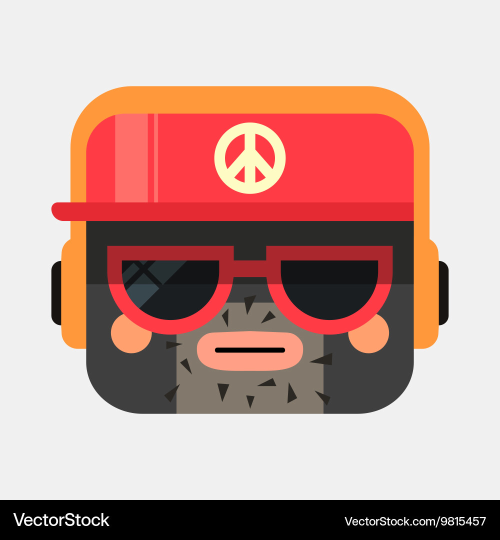 Rapper avatar trendy gangsta squared Royalty Free Vector