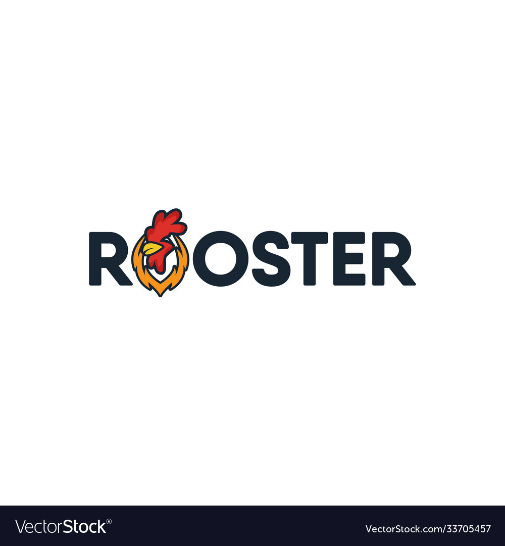 Rooster logo icon template design