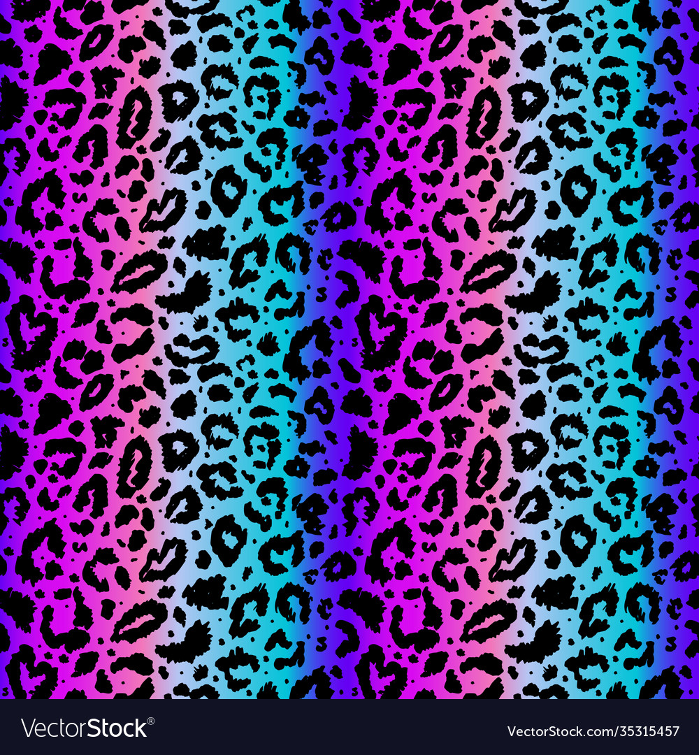 Seamless pattern with colored leopard print Vector Image