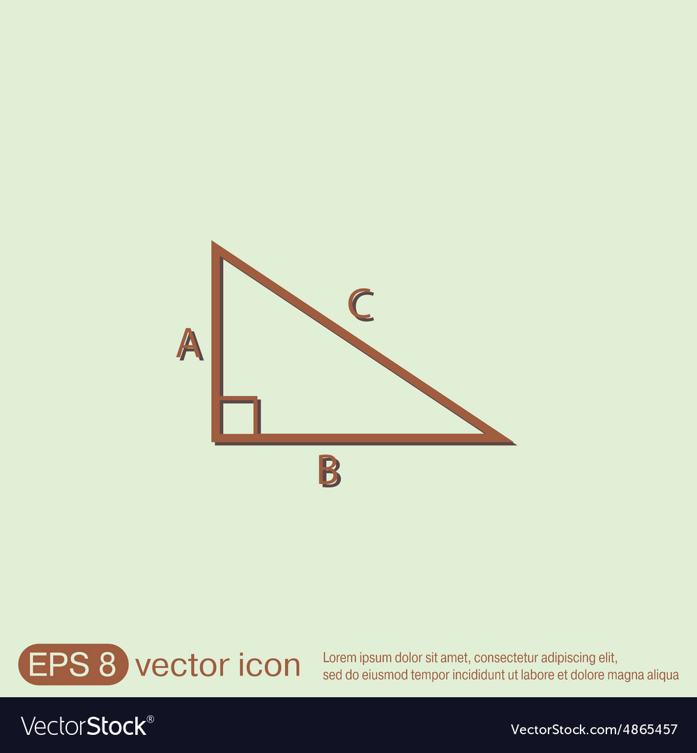 Triangle math symbol icon geometry learning Vector Image