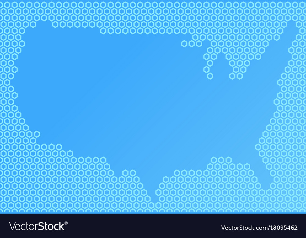 Abstract map composed of hexagons