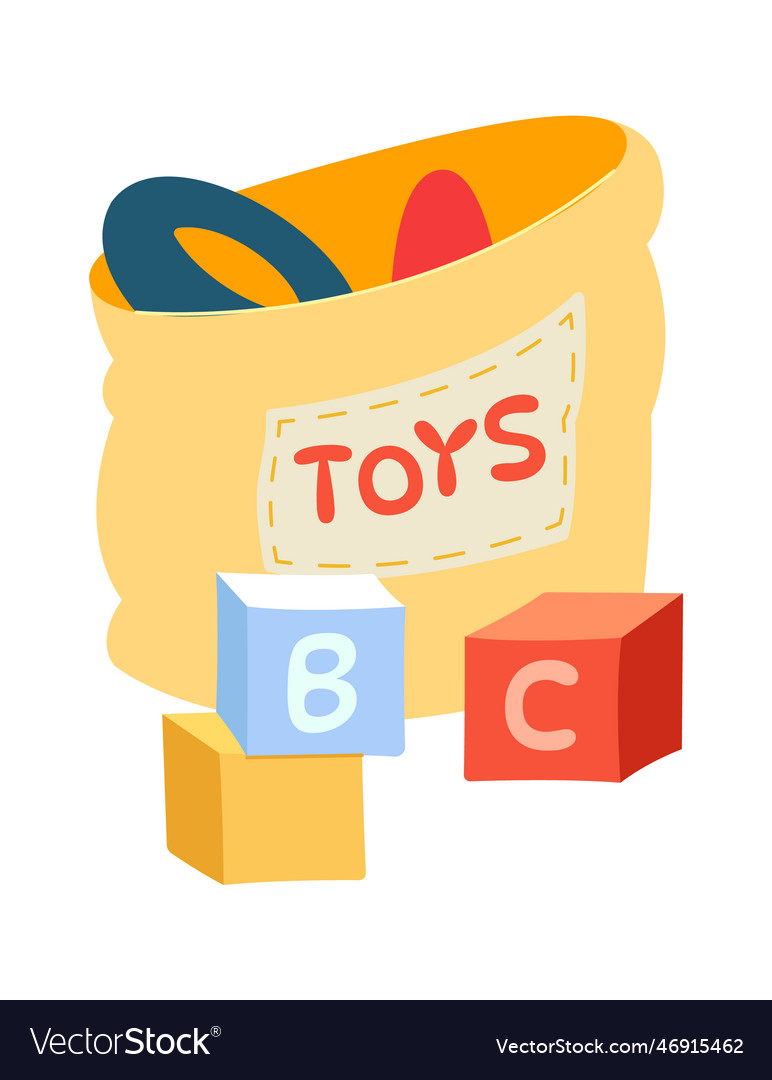 Box with children toys