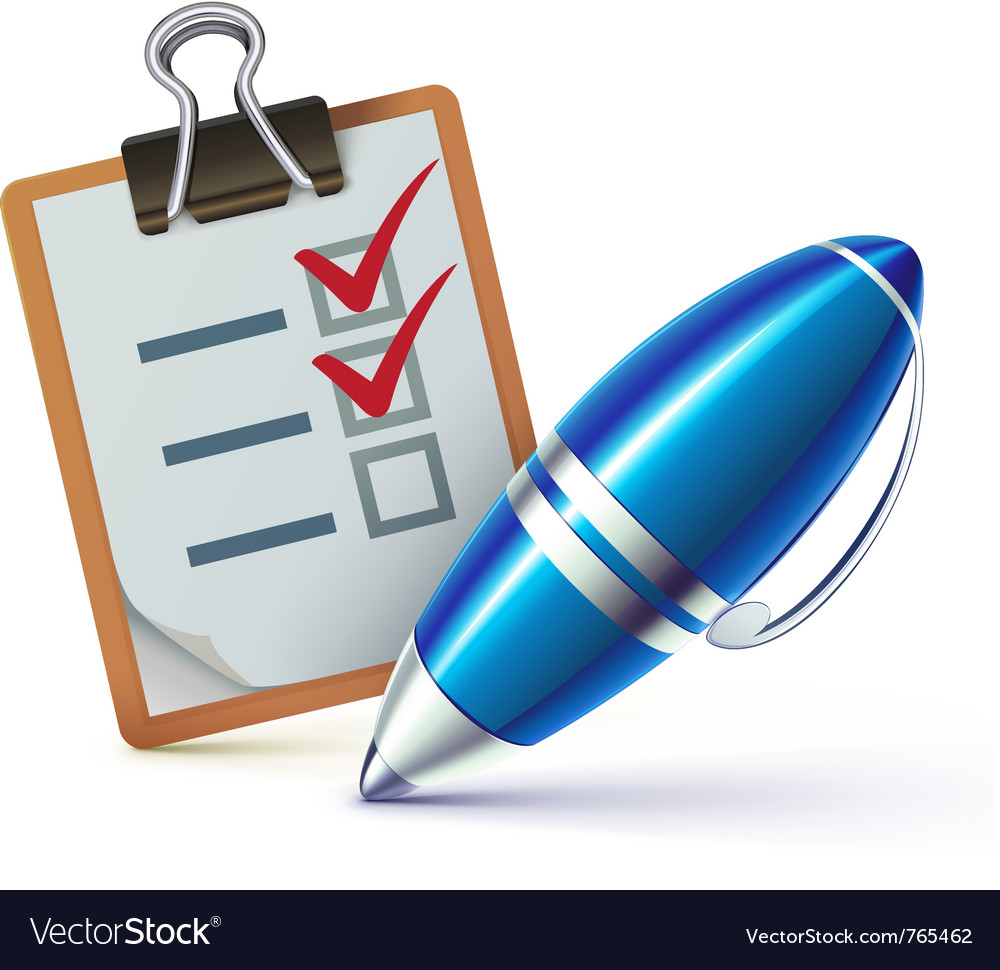 Clipboard with Checklist and Pen