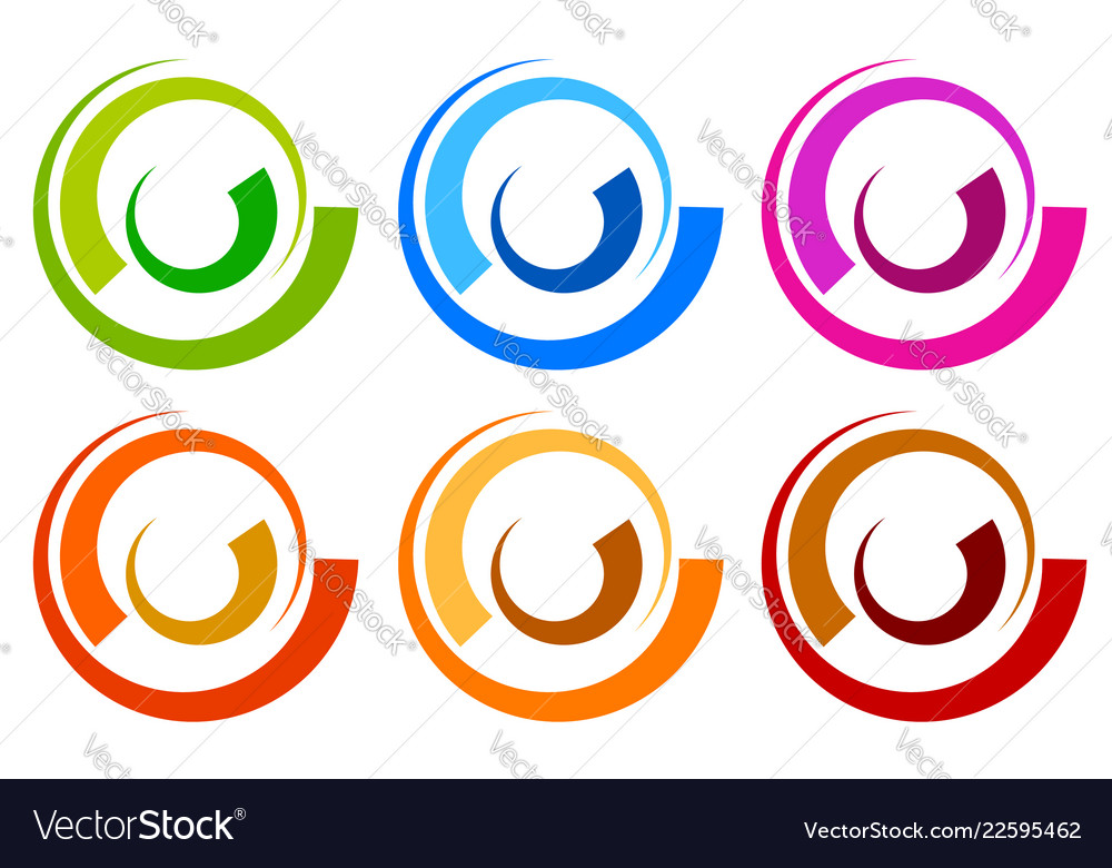 Colorful circle logo icon templates concentric Vector Image