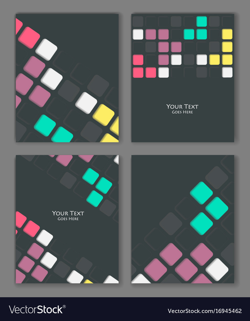 Colorful retro templates set