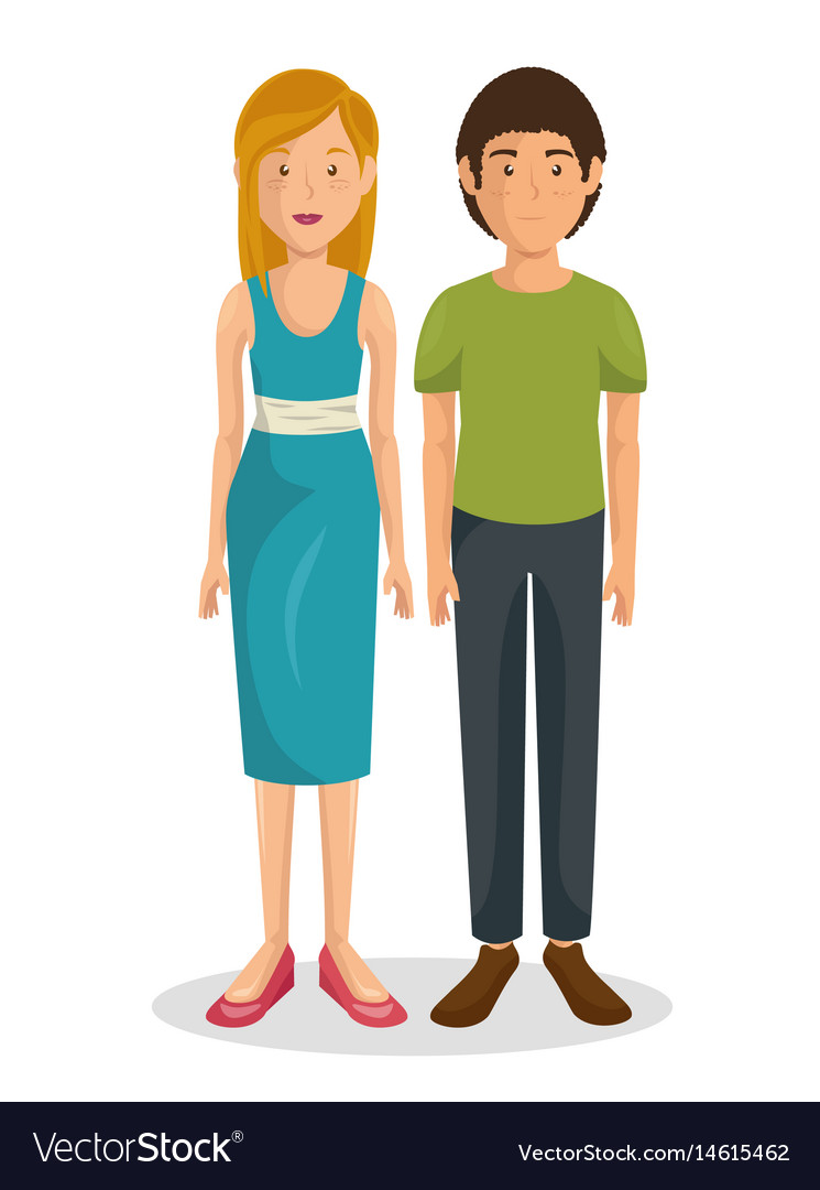 Couple of young parents Royalty Free Vector Image