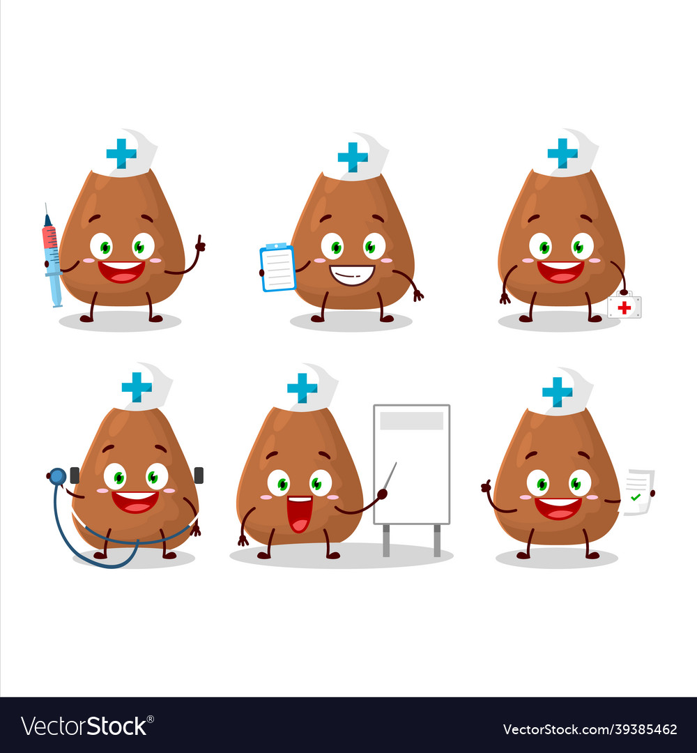 Doctor profession emoticon with mamey cartoon