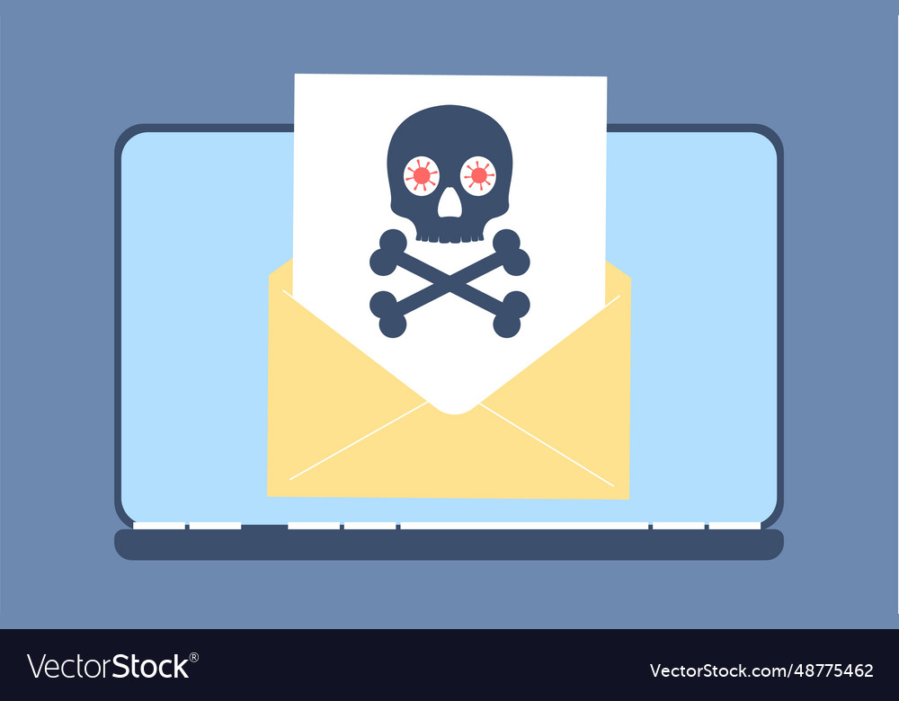 Email virus in message or security service vector image Email virus in message or security service