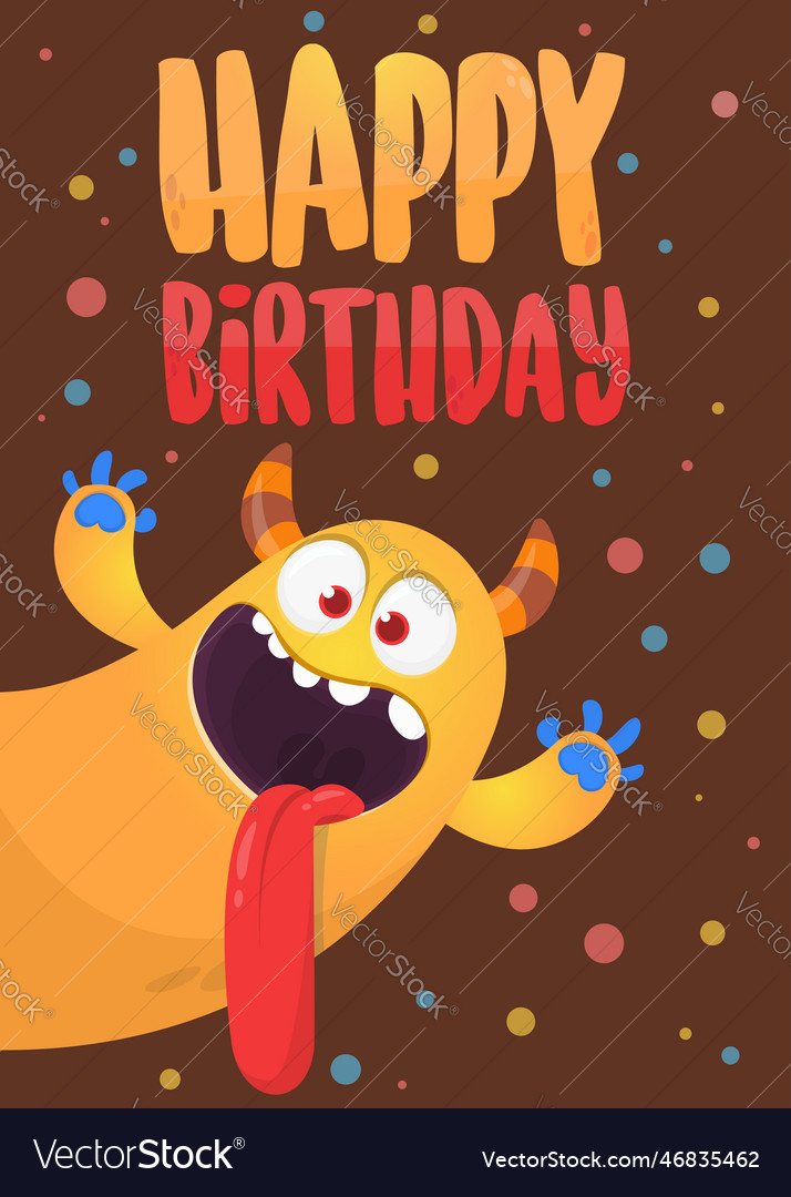 Funny cartoon monster characters set card Vector Image