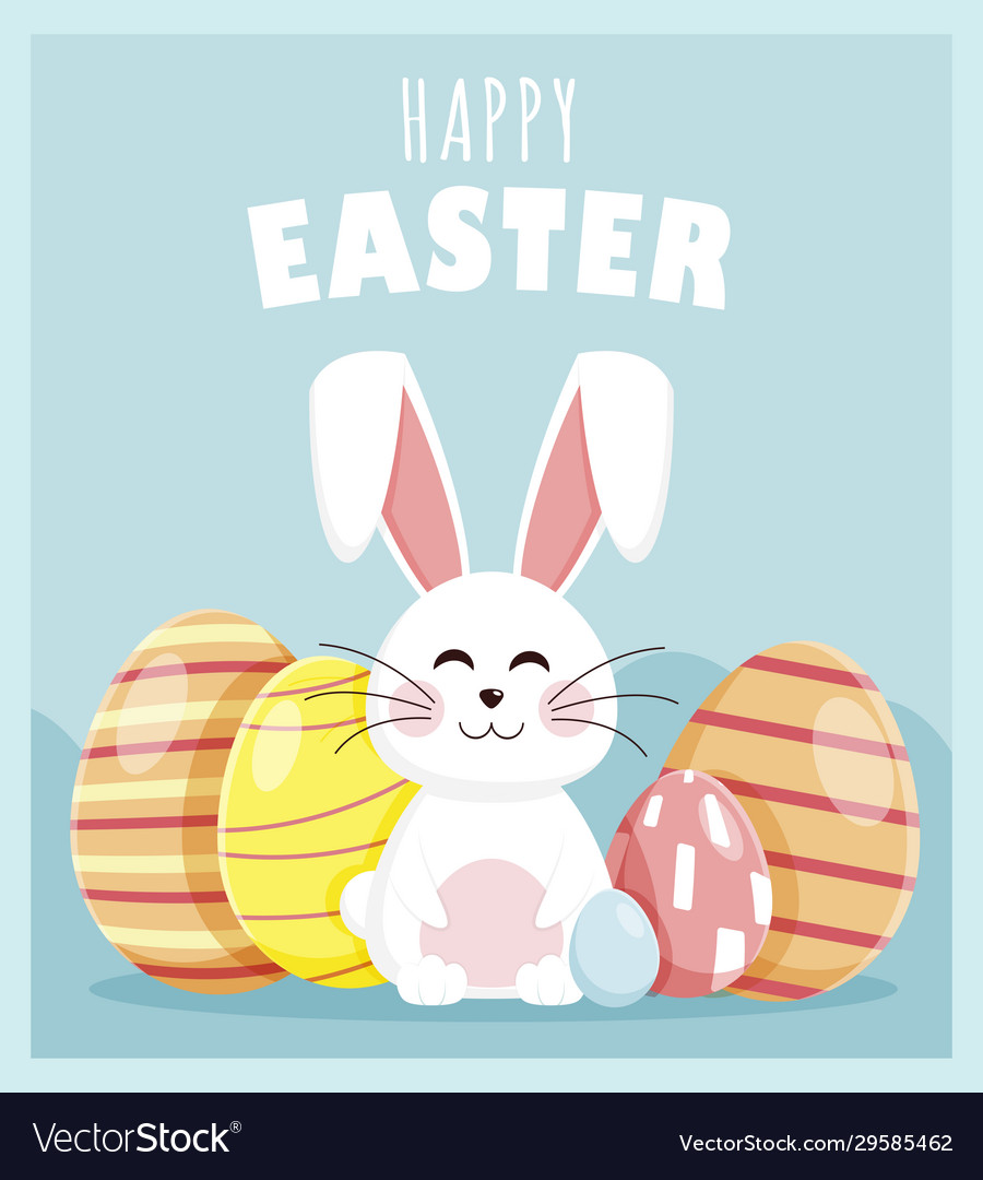 Happy easter day card design