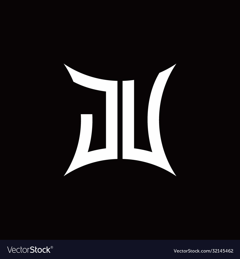 Ju monogram logo with sharped shape design